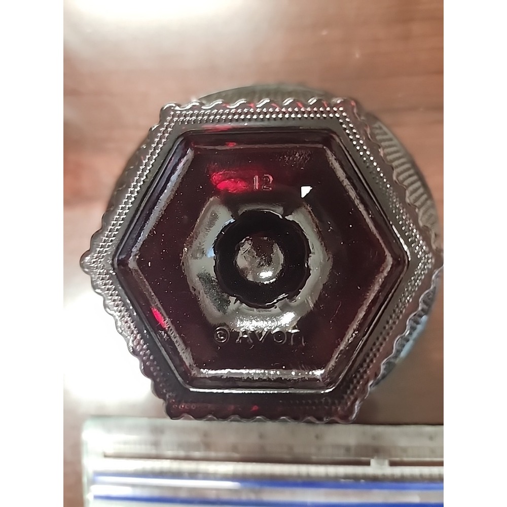 Vintage Avon 1876 Cape Cod‎ Collection Ruby Red Pressed Glass Footed Candy Dish - Picture 3 of 8